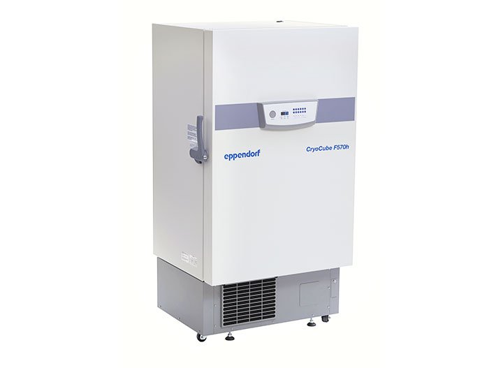 Cryocube F 570h 大容量节能Eppendorf超低温冷藏箱：新一代产品配有高性能风扇、压缩机和冷凝器，因而能耗小。 